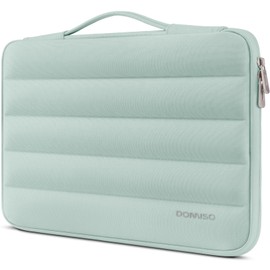 DOMISO 15.6 inch Laptop Sleeve Bag Shockproof Protective Carrying Case Water-Resistant Handbag with Handle Compatible with MacBook/HP/Dell,Mint Green