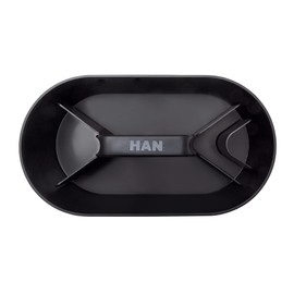 HAN Toolbox Loft Plastic Basket with Handle, 4 Compartments Desk Basket, Cleaning Basket, Craft Basket, Storage for Utensils, Jet Black, 1200-13