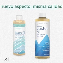 Home Health Aceite de ricino original, promueve el cabello y la piel saludables, hidratante natural para la piel, puro, prensado en frío, sin OMG, sin