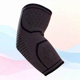 Sports Elbow Protector with Strong Compression Support Band Gray 2ea