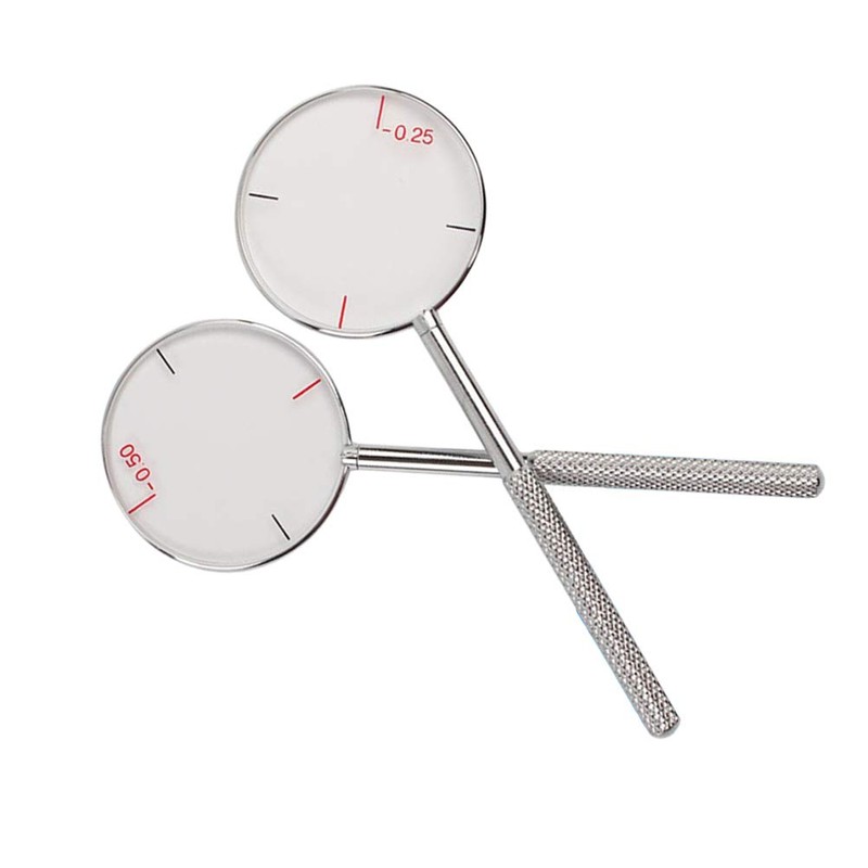 Healifty 2pcs Round Optical Cross Cylinder Tool Dioptres for Optical