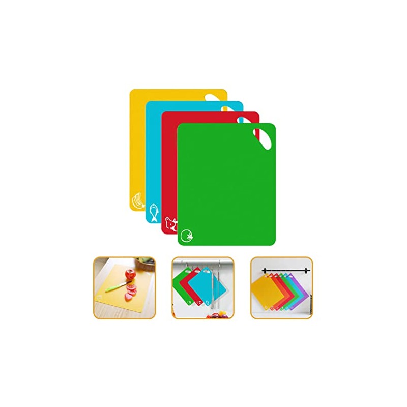 iplusmile 4piezas Tablero De Corte Antideslizante De Plástico Flexible Para