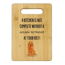 BEHIFL Golden Retriever Gifts for Women, Golden Retriever Cutting Board, Golden Retriever Kitchen Decor, a Kitchen is not Complete without a Golden Retriever Bamboo Cutting Board for Kitchen
