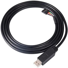 DTECH 6 Pin FTDI USB to TTL 5V Serial Converter Adapter 0.1 inch Pitch Female Socket Header UART IC FT232RL Chip Windows 10 8 7 Linux MAC OS (1.8m, Black)