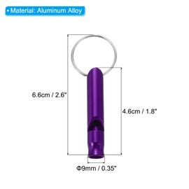 PATIKIL Emergency Whistle, 5 Pack Loud Sound Aluminum Keychain Whistles Outdoor Safety Survival Whistle for Boating Camping Hiking, Purple
