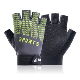 Aifitbre - Guantes de ciclismo para niños, guantes de bicicleta de medio dedo para niños, alta elasticidad, transpirables, antideslizantes, con toalla de sudor para ciclismo, equitación, ciclismo