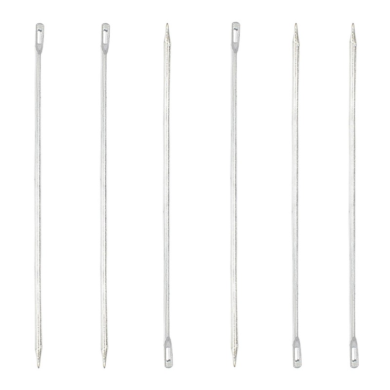 Coufce 6 Pieces Stainless Steel Meat Trussing Needle Cooking Twine