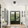 Goosebrite Schoolhouse Style Light Fixture, 12" Black Semi Flush Mount