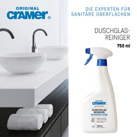 Cramer Duschglas-Reiniger 750 ml gegen Kalk und Schmutz - Sprühreiniger für Glasdusche, Duschkabine - besonders schonender Spezialreiniger für beschichtete & unbeschichtete Glasoberflächen