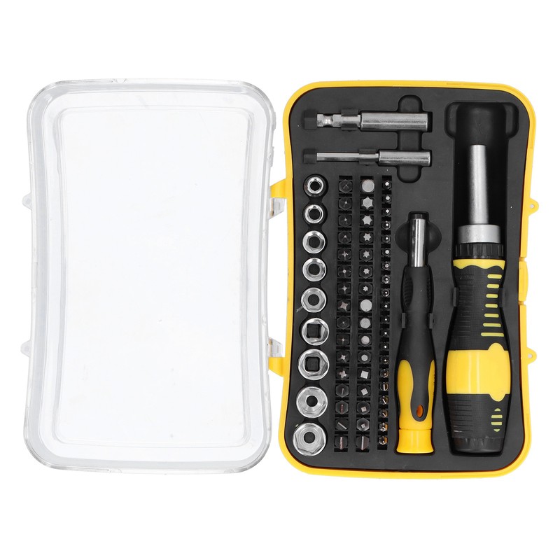 65Pcs Screwdriver Set Chrome Vanadium Steel SK‑1156 Ratcheting Electronics Repair