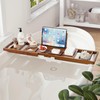 Premium Foldable Teak Bathtub Tray, Expandable Bath Tray for Tub,