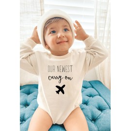 Our Newest Carry-On Infant Bodysuit Future Traveler Theme Coming Soon Pregnancy Announcement (0-6 Months, Letter-Short Sleeve Sweatshirt)