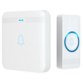 AVANTEK Wireless Doorbell, D-3F Waterproof Chime Kit Operating at Over 1300 Feet with 52 Melodies, 5 Volume Levels & LED Flash