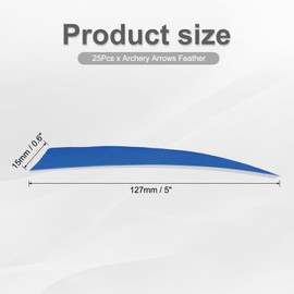 PATIKIL Arrows Vanes 5 Inch, 25 Pack Left Wing Arrow Feather Turkey Fletching Archery Accessories for DIY Target Shooting Hunting, Light Blue