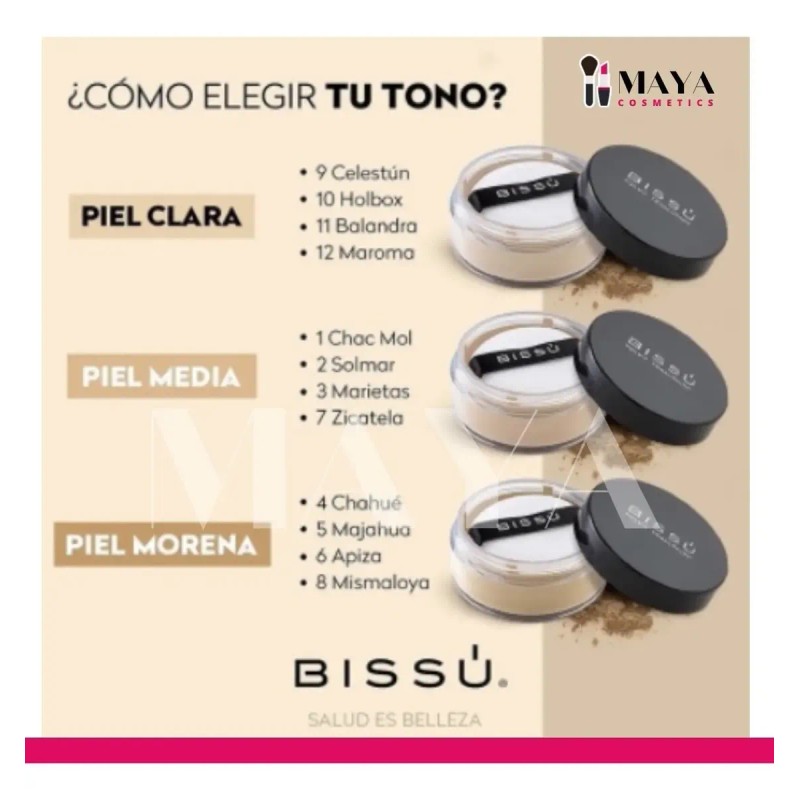 Polvos Fijador Traslucidos Marca Bissu Originales 8 Gramos