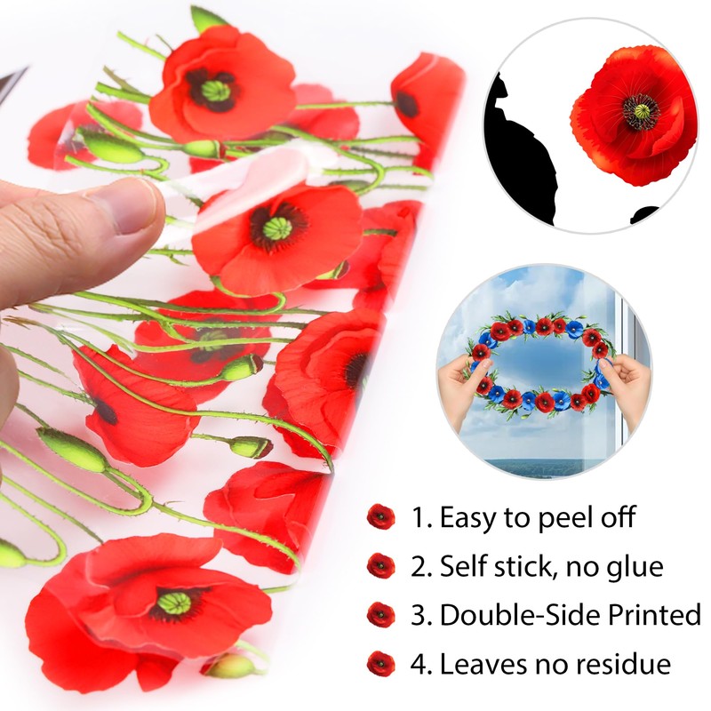 WIURGOHA Lest We Forget Window Stickers for Remembrance Day, 9