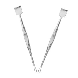 Ipetboom 2pcs Stainless Steel Blackhead Extractors Dual End Pore Cleanser Tools for Facial Cleaning Ergonomic Design for Home Use Precision Blackhead Removal Suitable for All Skin Types