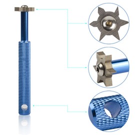 HIFROM Groove Sharpener with 6 Heads - Golf Club Groove Sharpener Re-Grooving Tool and Cleaner Replacement for All Irons Pitching Sand Lob Gap and Approach Wedges and Utility Clubs (Blue+Sliver)