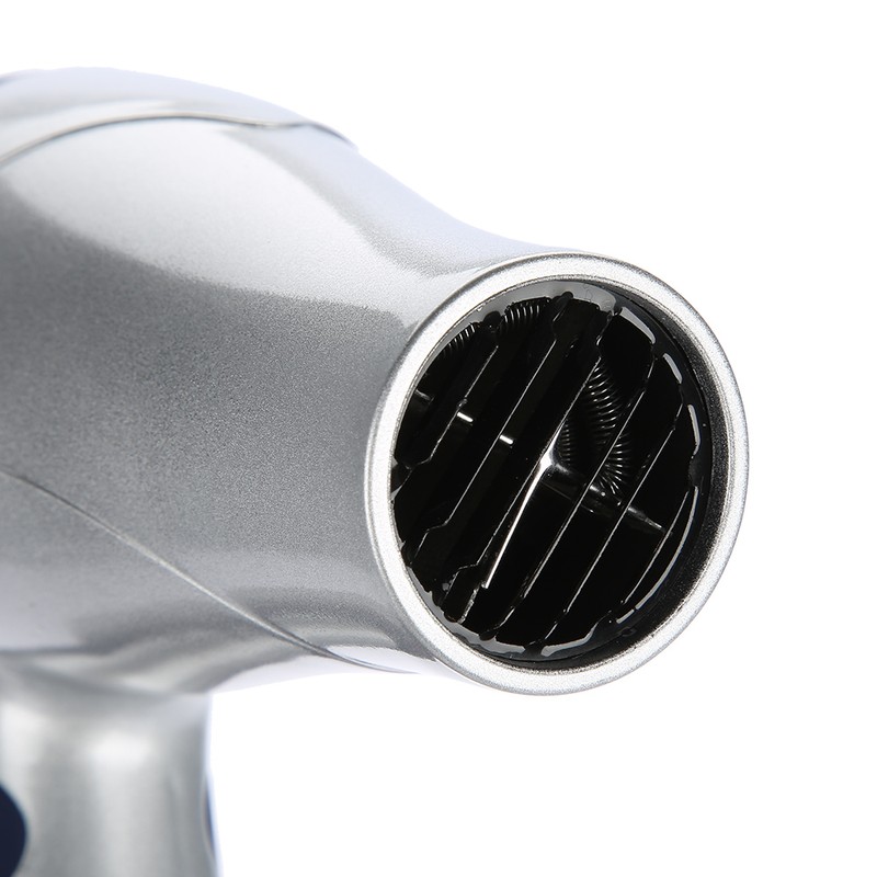 Lightweight Foldable Mini Hair Dryer Portable Adjustable Blow Dryer Silver