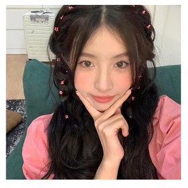 E EMZHOLE 2PCS Flower Hair Chains Cute Fairy Tassel Hair Clips Floral Hair Extension Hair Pin Hair Barrette Braided Hair Chain Hair Accessories Hair Strand for Women and Girls Hair Decorative (Hot Pink)