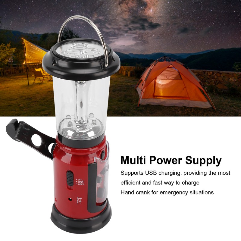 Radio Lantern Hand Crank USB Rechargeable Multi Functional AM FM
