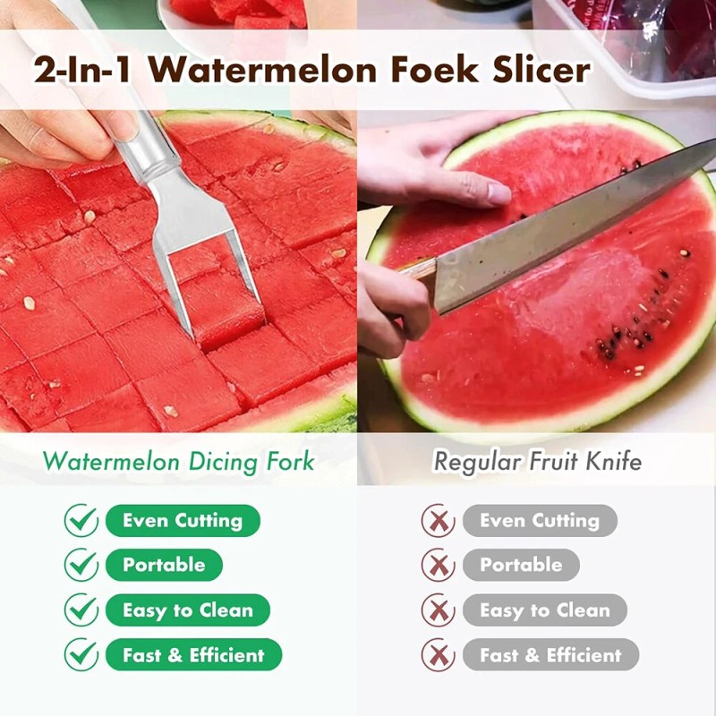 Unbranded 2PCS Stainless Steel Watermelon Fruit Cutter Slicer + Baller