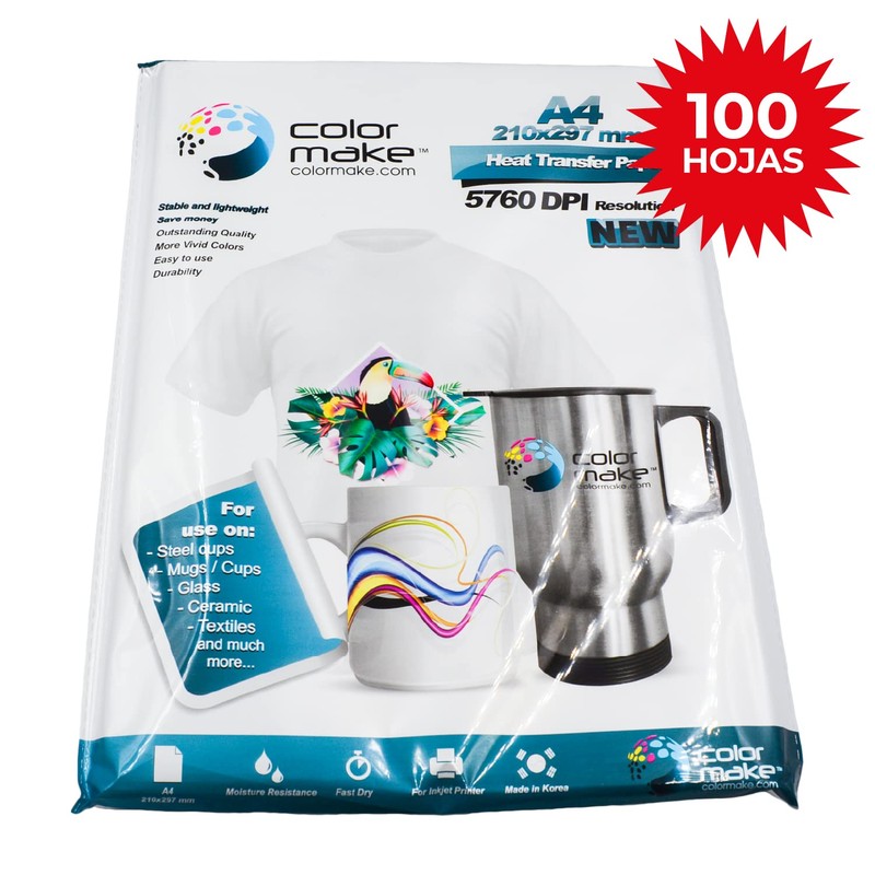 Papel Para Sublimar Sublimación Color Make 100 Hojas Light A4