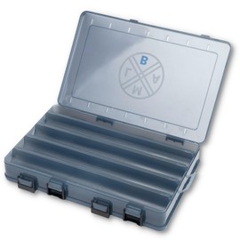 LMAB Bait Box, Tackle Box, Hardbait - 3 Sizes - Wobbler Box, Fishing Box for Wobbler Double-Sided, Wobbler Box, Hardbait Box, Fishing Bait Box, Box for Wobbler (L - Long Division - 27 x 18 x 5 cm)