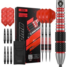 KOTO - Kingbomb Black & Red, 90% Tungsten, 23G, Darts Set Complete, Bomb