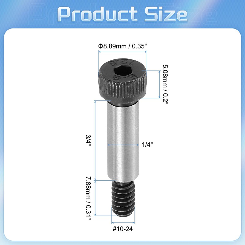 sourcing map Alloy Steel Hexagon Socket Head Shoulder Screws Bolt,