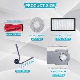 Jegehoyo for Roborock Saros 10R Robot Vacuum Cleaner Accessories Set, Spare Parts with 1 Main Brush, 2 Filters, 6 Side Brush, 4 dust Bags, 6 Wiping Experts, 1 Brush, 1 Screwdriver 0R