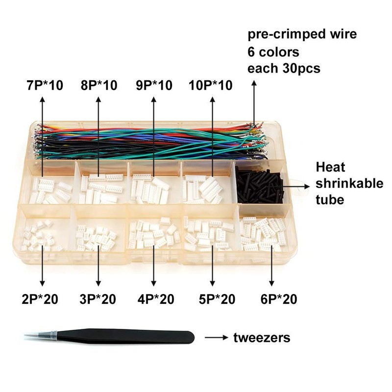 elechawk 1.25mm Pitch Connector and Pre Crimp Cable for Pixhawk