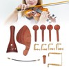 4/4 Wood Violin Parts Tailpiece Chinrest Tuning Pegs Metal Tail