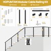 HOPUMTAN 36" Side Mount Cable Railing Post Black Level Drilled