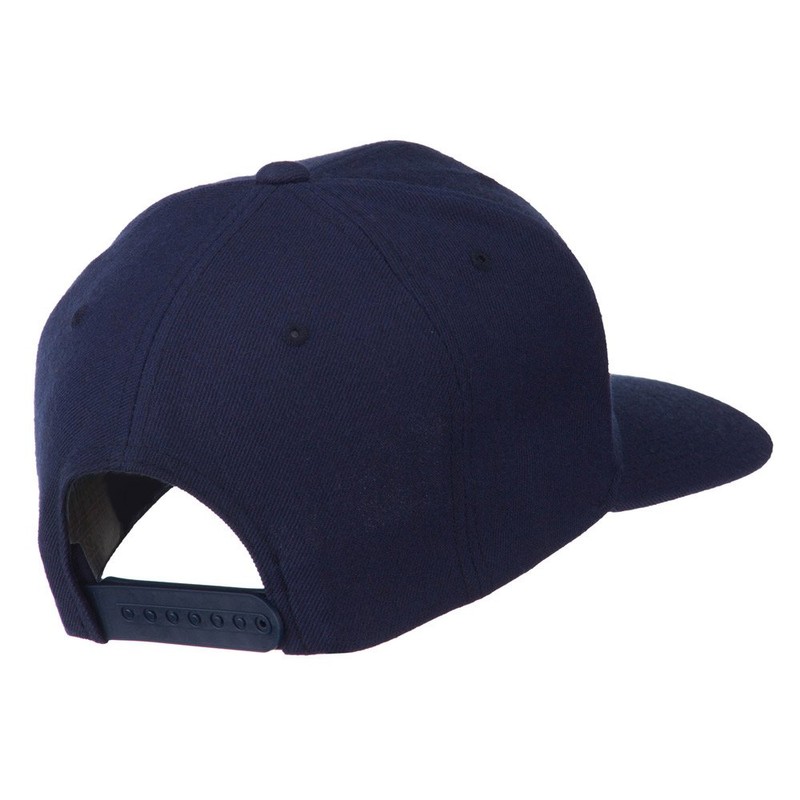 Old English E Embroidered Flat Bill Cap - Navy OSFM