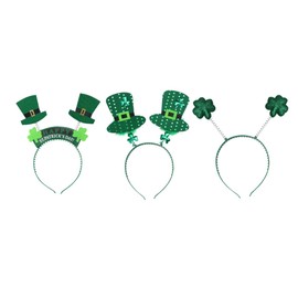 Minkissy 3pcs St Patrick's Day Hairband Set Creative Decor for Festive Celebrations Cute and Fashionable Hair Accessories for Parties and Mixed Styles