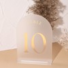 UNIQOOO Frosted Arch Wedding Table Numbers with Stands 1-30, Gold
