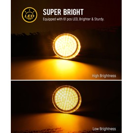 Partsam - 1 par de luces diurnas de repuesto para Freightliner Century 1996-2005, ámbar 61 LED/lente transparente