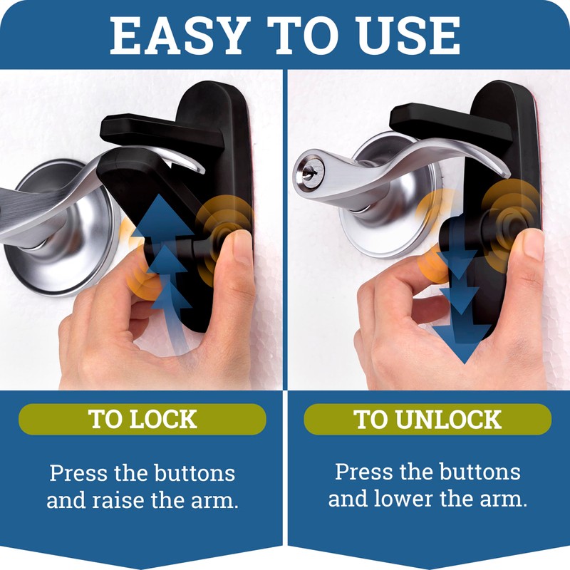 Door Lever Lock (3 Pack) Prevents Toddlers from Opening Doors.