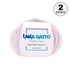 Knitting yarn 100% pure merino virgin wool extra fine, line super soft by Lana Gatto, made in Italy, high-quality yarn for crochet and hand knitting, 100 g, 250 metres (pink - 5284, 2)