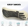 Non-Slip Athletic Socks with Grippers, White, Kids Soccer Training Socks,