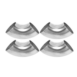 Motoforti 4 Pcs 90 Degree Mandrel Bend Elbow Car Exhaust Pipe Tubing Piping 2.5" Inch OD Thickness 1.5mm/16GA 63x152x1.5mm 201 Stainless Steel 4pcs