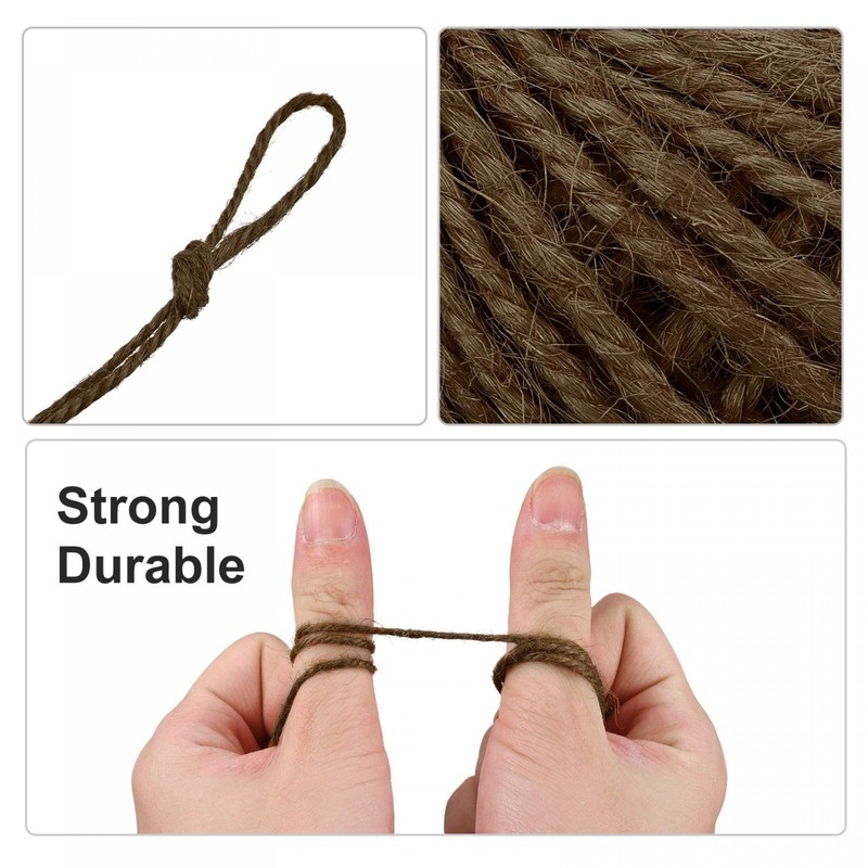 sourcing map 164 Feet 2.5mm Garden Twine, Jute Rope String