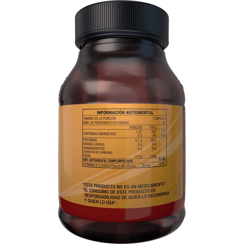 Essential Nutrition, Vitamina B-5 Pantotenato De Calcio - 45 Cápsulas