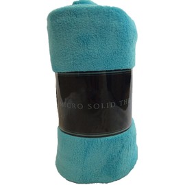 Decotex Warm & Cozy Super Soft Plush Solid Fleece Throw Blanket (50"x60", Turquoise)