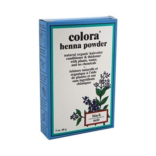 Colora Henna Powder Hair Color Black 2oz (6 Pack)
