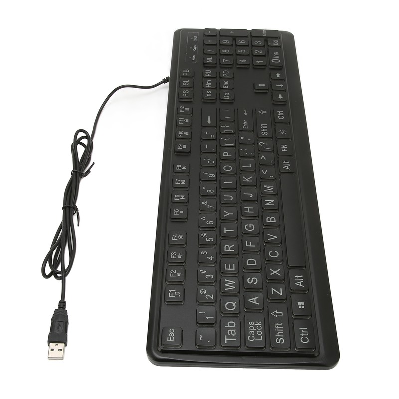 Large Print Keyboard Large Bold Letters 104 Keys Standard Full