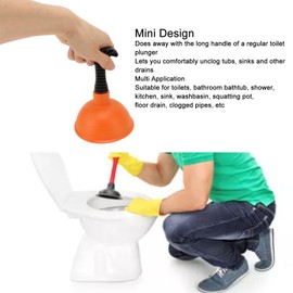 Zerodis Mini Plunger, Silicone Small Toilet Plunger Slip Proof Handle Efficient for Bathroom (Type C)