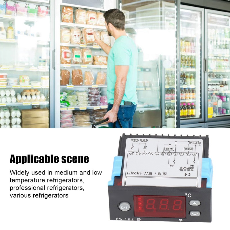 Digital Temperature Controller Dual Sense Line Temperature Defrost Sensor Thermostat