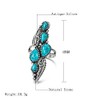 Vintage Blue Synthetic-Turquoise Ring Teardrop-shaped Stone Ring Tibet Silver Plated